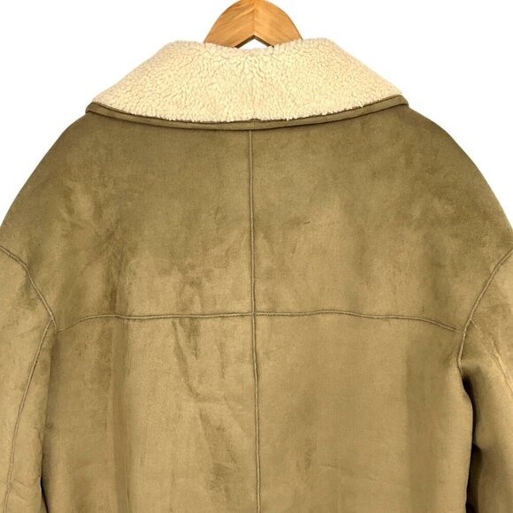 NWT Tuckernuck French Gray Suede Thayer Coat Size M Faux Sherpa Collar - Picture 8 of 11